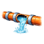 Broken sewer line
